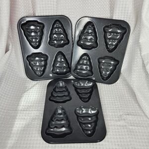 Set of 3 Holiday Tree Baking Trays - Candy / Soap / Craft Molds